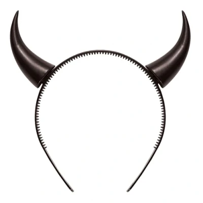 Afbeelding van WIDMANN Zwarte hoorntjes voor volwassenen Halloween Accessoires &gt; Haar &amp; hoofdbanden