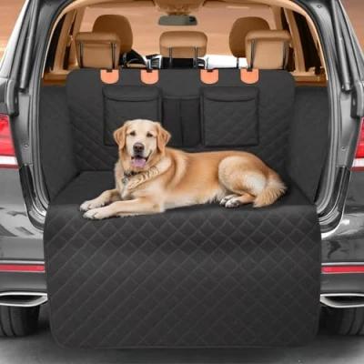 Image de Gimars 190x105cm Protection Coffre Voiture Chien avec Latérale &amp; Pare Chocs Étendu, Imperméable Antidérapant Couvertures De Pour Chiens, Universel Housse Voiture, SUV Camion
