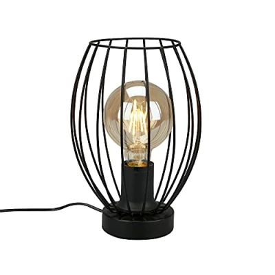 Afbeelding van Briloner Leuchten KAGO tafellamp 1 lichts metaal zwart excl. 1xE27 max. 25W snoer schakelaar