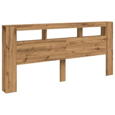 Afbeelding van Hoofdeinde met LED 220x18,5x103,5 cm hout artisanaal eikenkleur