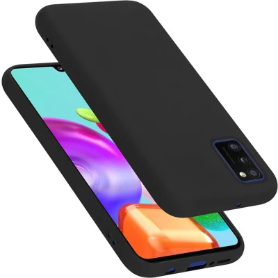 Afbeelding van Cadorabo Hoesje geschikt voor Samsung Galaxy A41 in LIQUID ZWART Beschermhoes gemaakt van flexibel TPU silicone Case Cover