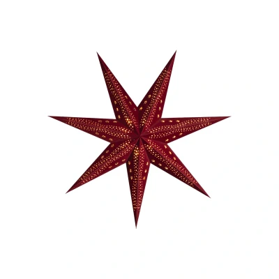 Afbeelding van Sterntaler decoratieve ster Kerststerpapier Fluweel vouwster 75cm Binnen gloeilamp Stekker