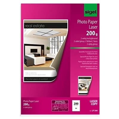 Image de sigel papier photo, format A4, 200 g/m2, glacé recto verso, 200f