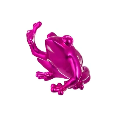 Afbeelding van Casablanca kikkerfiguur hars glanzend roze hoogte 35 cm decoratie sculptuur cadeau woonaccessoires