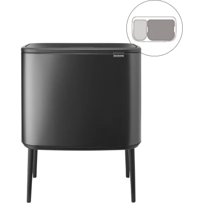 Afbeelding van Brabantia Bo Touch Bin Afvalemmer 11 + 23 Liter Confident Grey