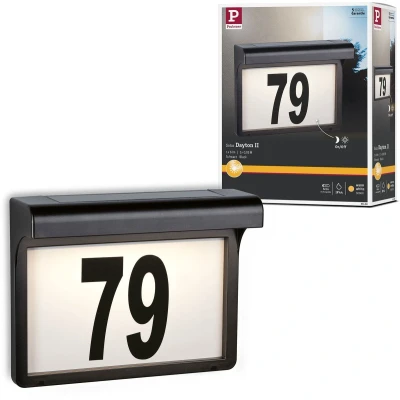 Afbeelding van Paulmann 95388 4000870953884 Huisnummerlamp op zonne energie Energielabel: G (A G) 0.05 W Warmwit Zwart