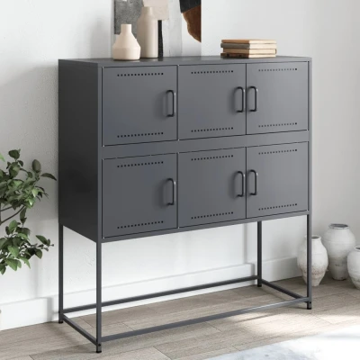 Afbeelding van Dressoir 100,5x39x107 cm koudgewalst staal antracietkleurig
