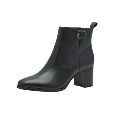 Afbeelding van Marco Tozzi 2 25061 43 Enkellaarzen met ritssluiting voor dames, zwart.