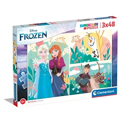 Afbeelding van Set van 3 puzzels met 48 stukjes Frozen
