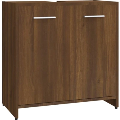 Afbeelding van Badkamerkast 60X33X60 Cm Bewerkt Hout Bruin