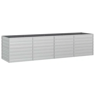 Afbeelding van Plantenbak verhoogd 320x80x77 cm gegalvaniseerd staal zilver