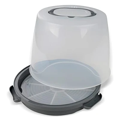 Afbeelding van Dr. Oetker Extra hoge taarttransportbox, ronde transportbox met plank, 20 cm ruimte voor taarten en