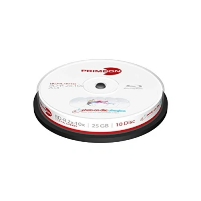 Afbeelding van Primeon DVD R, BD CD R blanco (10 schijven) 25 GB wit.