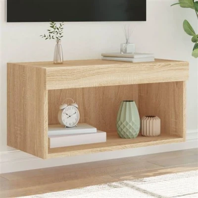 Afbeelding van Tv meubel met LED verlichting 60x30x30 cm sonoma eikenkleurig
