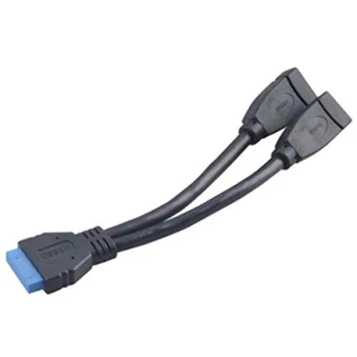 Afbeelding van Akasa USB kabel 3.2 Gen1 (USB 3.0 / 3.1 Gen1) Shrouded header 19 polig, A bus 0.15 m Zwart Vergulde steekco