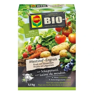 Afbeelding van COMPO Bio meststof Fruit &amp; Groenten 100% organische met directe en lange werking van 5 maanden voor een rijke oogst doos 3,5 kg