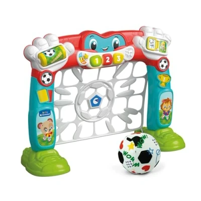 Afbeelding van Clementoni Baby Tire en merk Goleador Porte Football Ballon, sprekend activiteitencentrum, educatief interactief spel (in het Italiaans Engels), kinderen 18 maanden, cijfers leren, 17954,