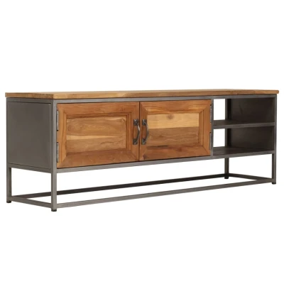 Afbeelding van Tv meubel 120x30x40 cm gerecycled teakhout en staal