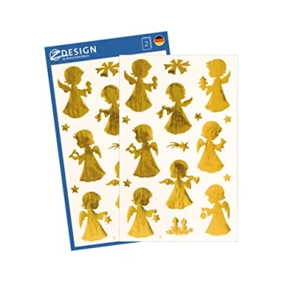Image de Avery zweckform sticker de noel anges en or sur 2 feuilles 8 sticks 52393