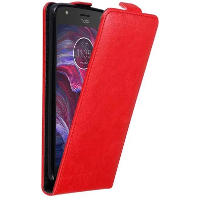 Afbeelding van Cadorabo Hoesje geschikt voor Motorola MOTO X4 in APPEL ROOD Beschermhoes flip design Case Cover met magnetische sluiting