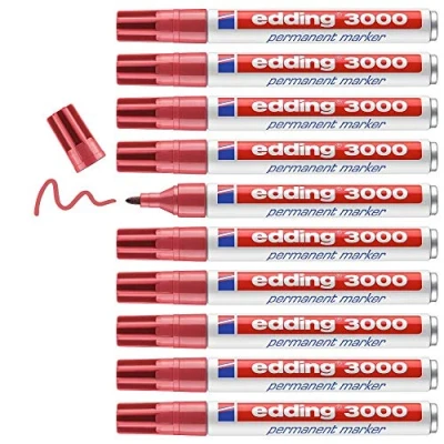 Afbeelding van Viltstift edding 3000 rond 1.5 3mm karmijnrood