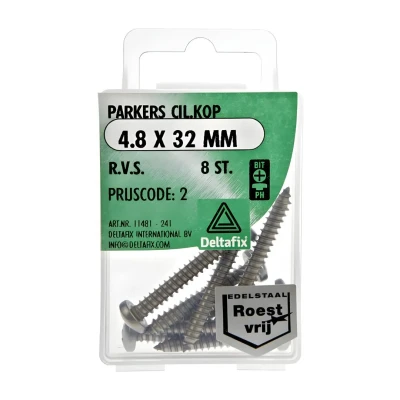 Afbeelding van Parkers ck 4,8xx32mm rvs 8st Deltafix