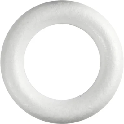 Afbeelding van Styropor Ring Wit met Platte Achterkant, 35cm
