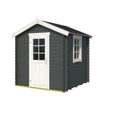 Afbeelding van Blokhut Wels 220x220 cm Carbon Grey wit Gecoat