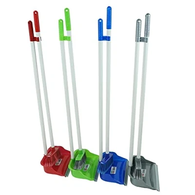Afbeelding van HAC24 Set van 2 handvegers met lange steel en schep rubberen lip kunststof