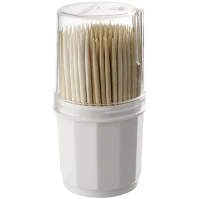Afbeelding van Fackelmann 57651 190 stuks tandenstokers in doos met deksel, houten tandenstoker, aperitief, hout, 6,5 cm