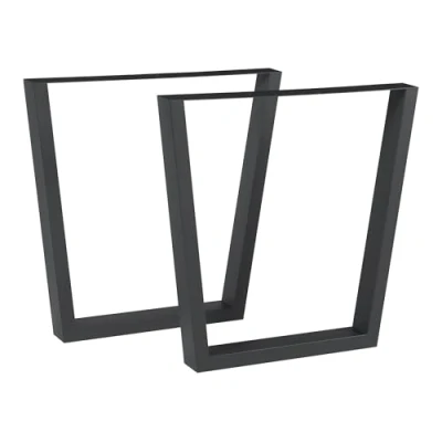 Afbeelding van Stalen onderstel Lalling set van 2 tafelpoot 72x55/75 cm zwart [en.casa]