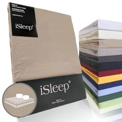 Afbeelding van iSleep Katoen Satijnen Kussenslopen (2 Stuks) 60x70 cm Medium Beige