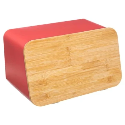 Afbeelding van 5Five Broodtrommel met deksel Brick Metaal/bamboe 37 x 22 23cm