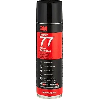 Afbeelding van 3M Super 77 spuitlijm universele lijm, transparant, sneldrogend, permanent, 500 ml, 1 stuk