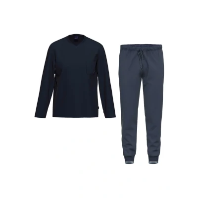 Afbeelding van Ammann Pyjama, Heren, Maat: XXL, Blau gemustert