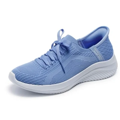 Afbeelding van Skechers Hands Free Ultra Flex 3.0 Brilliant Path Sneakers voor dames, Gebreide maagdenpalm roze rand
