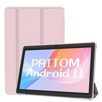 Afbeelding van PRITOM Tablet Android 11 7 inch 4 GB (2 + 2 uitbreidbaar) 32 (uitbreidbaar tot 128 GB) PC met Quad Core processor, 3500 mAh, HD IPS display, dubbele camera, wifi, Bluetooth