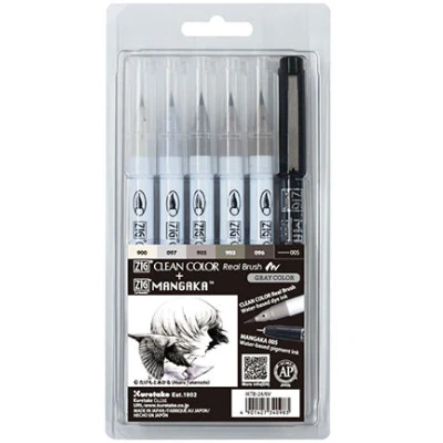 Afbeelding van Kuretake Inktober Special Set (6 delig (echte mangaka kwast)