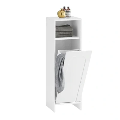 Afbeelding van SoBuy BZR161 W Waskast met waszak, opvouwbaar, ca. 30 x 97 cm, wit