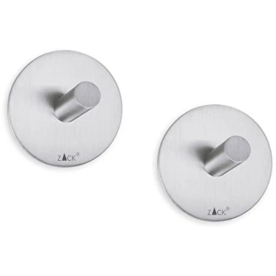 Afbeelding van ZACK ZK40306 Set van 2 GANCHOS PARED mat, staal, plateado