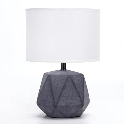 Afbeelding van Aigostar Tafellamp van keramiek, modern, bedlampje met lampenkap stof, E14 fitting, max. 40 W, banklamp, nachtlampje voor slaapkamer, woonkamer, kantoor, hotel, café (zonder lamp) H 29 cm