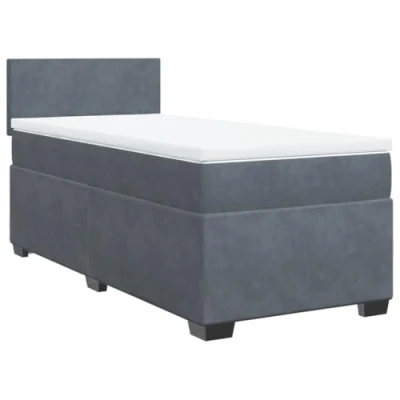 Image de vidaXL Sommier à lattes de lit avec matelas Gris foncé 100x200 cm3137768