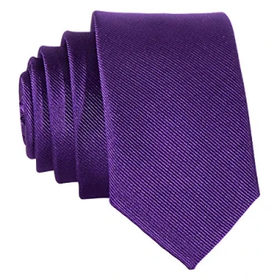 Afbeelding van DonDon Handgemaakte smalle herenstropdas, 5 cm, in verschillende kleuren, Lila.