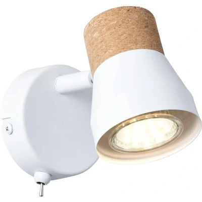 Afbeelding van Brilliant Moka Wandlamp Mat wit