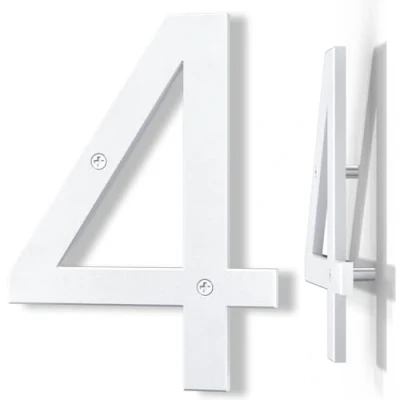 Afbeelding van Yafimea Huisnummer wit 20 cm ABS kunststof 3D look nummer 4