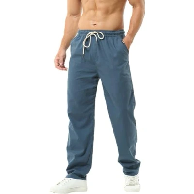 Afbeelding van Hoerev Casual linnen broek voor heren, blauw