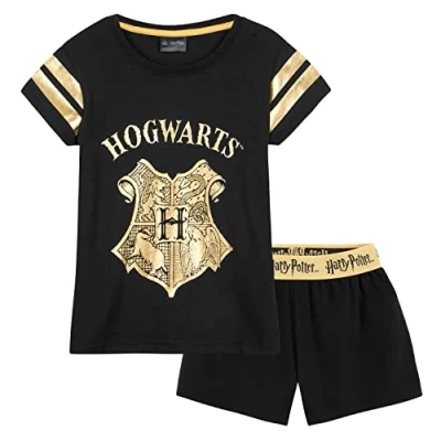 Afbeelding van Harry Potter Pyjama voor meisjes, pyjamaset, korte pyjama, 7 14 jaar, zwart.