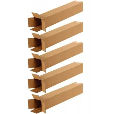 Afbeelding van EraGreen 5 stuks hoogwaardige vierkante verzendbuizen karton 150 x 1200 mm verzenddoos DHL, DPD, GLS vouwkarton met 1 golf FEFCO201 B Welle