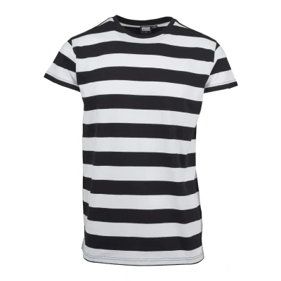 Afbeelding van Urban Classics Block Stripe TEE Tshirt print, Heren, Maat: Large, Black/white