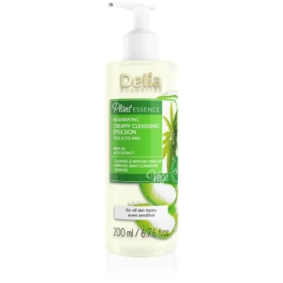 Afbeelding van Delia Cosmetics Gezichts en oogreinigingsemulsie, natuurlijke verwijdering reiniging, voor alle huidtypes, reinigt verfrissend regenereert, crème, 200 ml